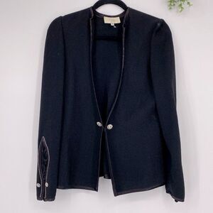 EL‎ Ana Occasion Evening  Studded Embellished Jacket Rhinestone Buttons Black M